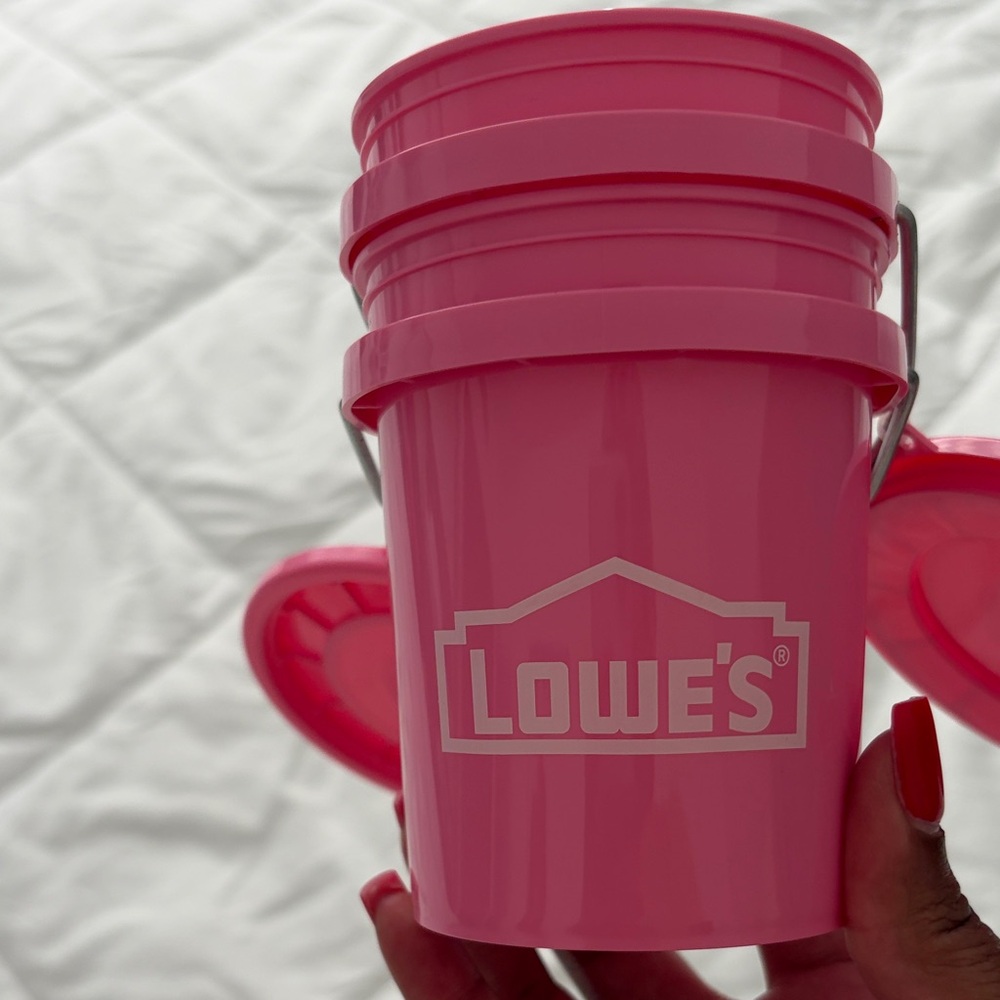 Two Pink Lowe's Mini Buckets